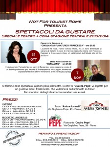 spettacoli da gustare roma